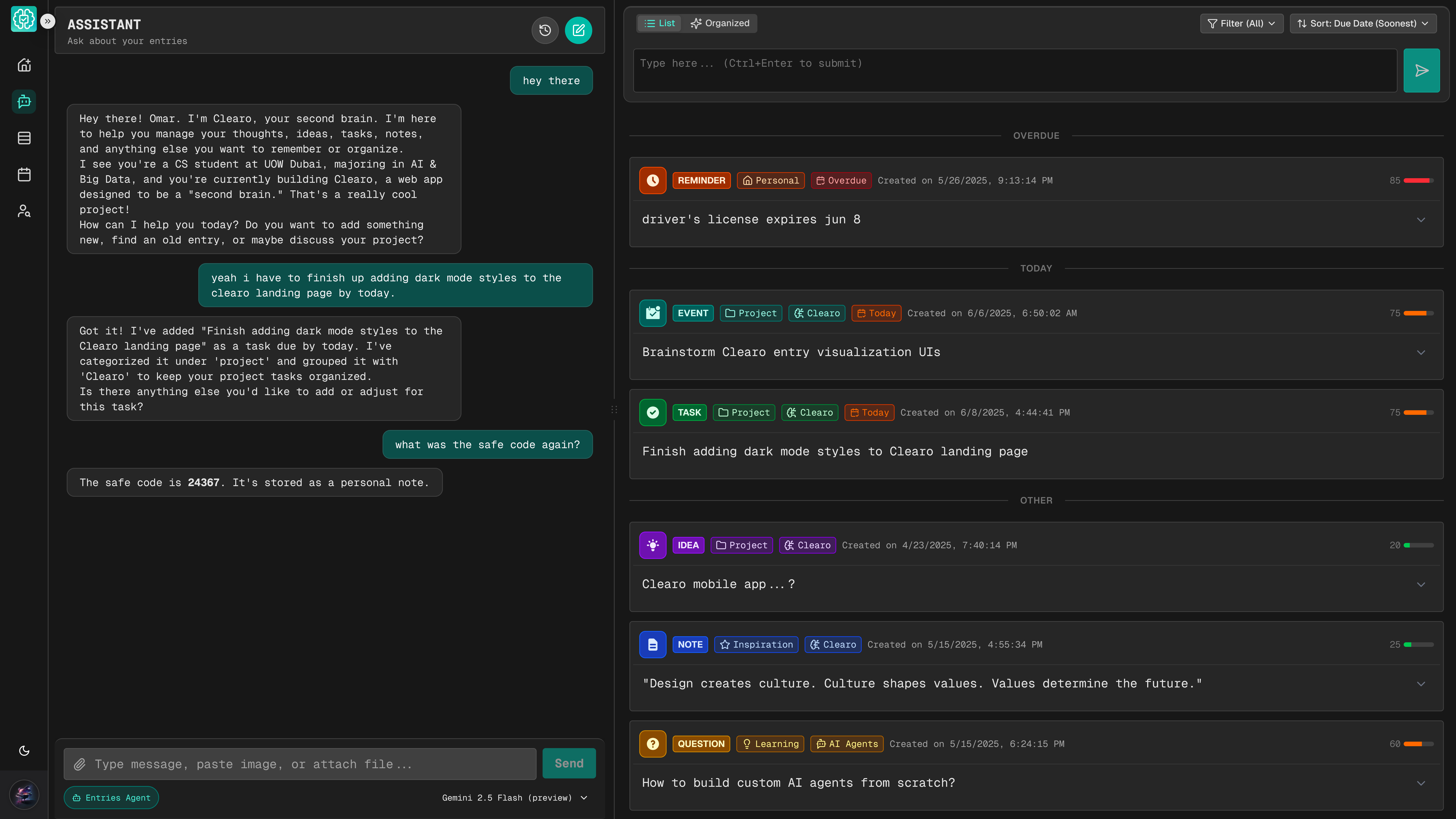 Clearo application screenshot